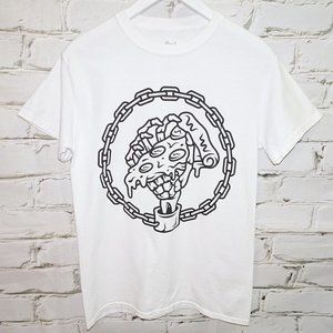 White Pizza Skeleton T-Shirt